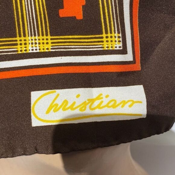 Christian Women's Multicolor Geometric Square Wrap Scarf - Picture 3 of 4